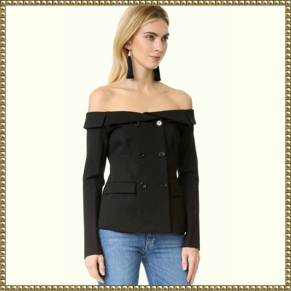 L'Agence Stephan Off Shoulder Blazer Top Small - Picture 2 of 12